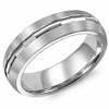 White Gold Comfort Fit, Brushed, Diamond Cut Band.