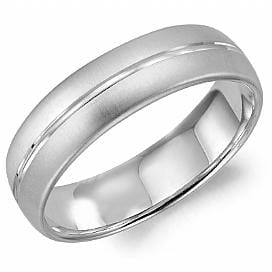 White Gold Comfort Fit, Brushed Wedding Ring