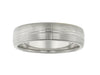White Gold Mens Band. 6.0mm Wide.