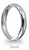 White Gold Comfort Fit, High Polish, Domed 3.0mm Wide.Band. Stock Size: 7 (Alternate sizes available)