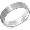 White Gold Mens Band. With Brushed Finish And Inside Bevelled Edge