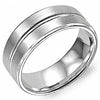 White Gold Mens Band. With Brushed Finish