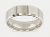 White Gold Mens Band. With Brushed Finish And High Polish, Bevelled Edge
