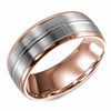 Rose Gold Wedding Band Comfort Fit, Brushed