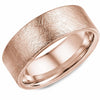 Rose Gold Wedding Band Diamond Brushed