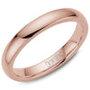 Rose Gold Comfort Fit, High Polish, Domed 3.0mm Wide.Wedding Band. Stock Size: 7 (Alternate sizes available)