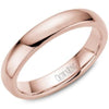 Rose Gold Comfort Fit, High Polish, Domed 4.0mm Wide.Wedding Band. Stock Size: 5 (Alternate sizes available)
