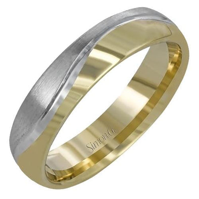Yellow Gold, White Gold Mens Band.