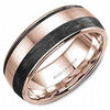 Rose Gold And Carbon Fiber Mens Band. With Brushed Finish