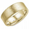Yellow Gold Mens Band. With Diamond Brushed Finish