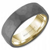 Tantalum And Yellow Gold Mens Band. With Hammered Finish