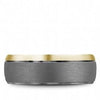 Yellow Gold And Tantalum Mens Band. Brushed Finish With High Polish Edge