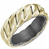 Tantalum And Yellow Gold Mens Band. With Brushed Finish