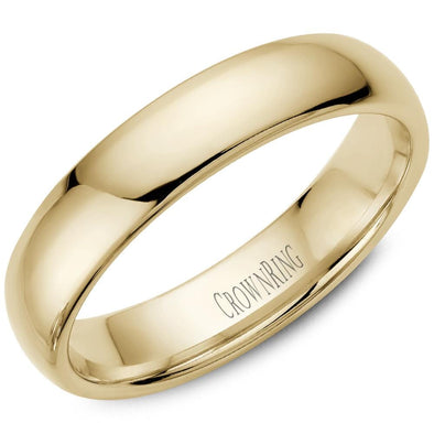 Yellow Gold Comfort Fit, High Polish, Domed 5.0mm Wide.Wedding Band. Stock Size: 11 (Alternate sizes available)