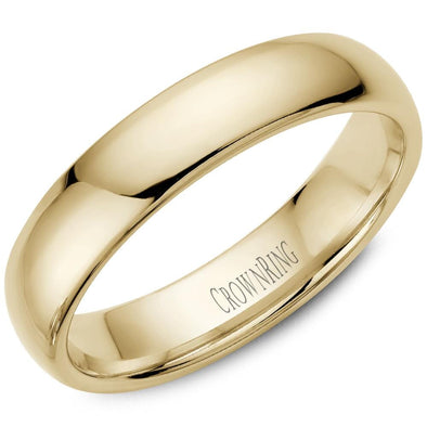 Yellow Gold Comfort Fit, High Polish, Domed 5.0mm Wide.Wedding Band. Stock Size: 10 (Alternate sizes available)