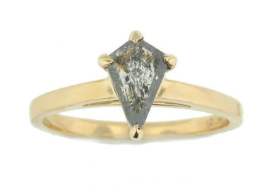 Yellow Gold Salt & Pepper Diamond Ring.