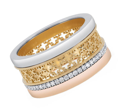 Tri-Gold Diamond Ring.