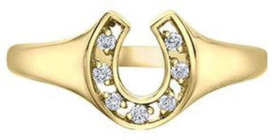 Yellow Gold Diamond Horseshoe Ring.