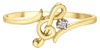 Yellow Gold Diamond "Treble Clef" Ring.