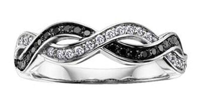 White Gold Black and White Diamond Ring.