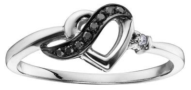 White Gold Black & White Diamond Ring.