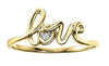 Yellow Gold Diamond "Love" Ring.