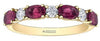 Yellow Gold Canadian Diamond, Ruby Band.