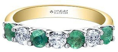 Yellow Gold Canadian Diamond, Emerald Ring.