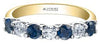 Yellow Gold Canadian Diamond, Blue Sapphire Ring.