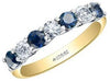 Yellow Gold Canadian Diamond, Blue Sapphire Ring.