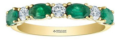 Yellow Gold Canadian Diamond, Emerald Ring.