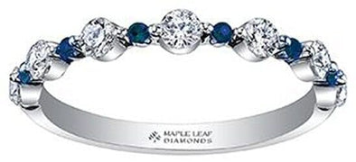 White Gold Canadian Diamond, Blue Sapphire Ring.