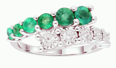White Gold Emerald, Diamond Ring.