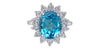 White Gold Diamond, Blue Topaz, Canadian Diamond Ring.