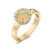 Yellow Gold Opal, Diamond Ring.