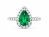 White Gold Lab Grown Emerald, Diamond Ring.