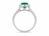 White Gold Lab Grown Emerald, Diamond Ring.