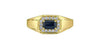 Yellow Gold Blue Sapphire, Diamond Ring.