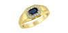 Yellow Gold Blue Sapphire, Diamond Ring.