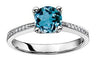 White Gold London Blue Topaz, Diamond Ring.