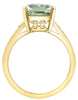 Yellow Gold Green Amethyst, Diamond Ring.