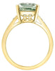 Yellow Gold Green Amethyst, Diamond Ring.