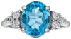 White Gold Blue Topaz, Canadian Diamond Ring.