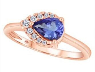 Rose Gold Tanzanite, Diamond Ring.