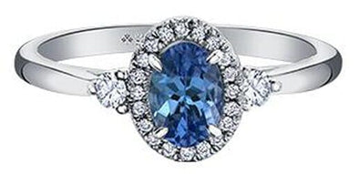 White Gold Canadian Diamond, Tanzanite Ring.