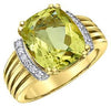 Yellow Gold Lemon Quartz, Diamond Ring.
