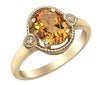 Yellow Gold Citrine, Diamond Ring.