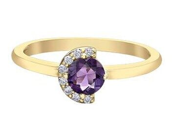 Yellow Gold Amethyst, Diamond Ring.