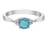 White Gold Blue Topaz, Diamond Ring.