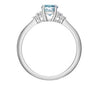 White Gold Blue Topaz, Diamond Ring.